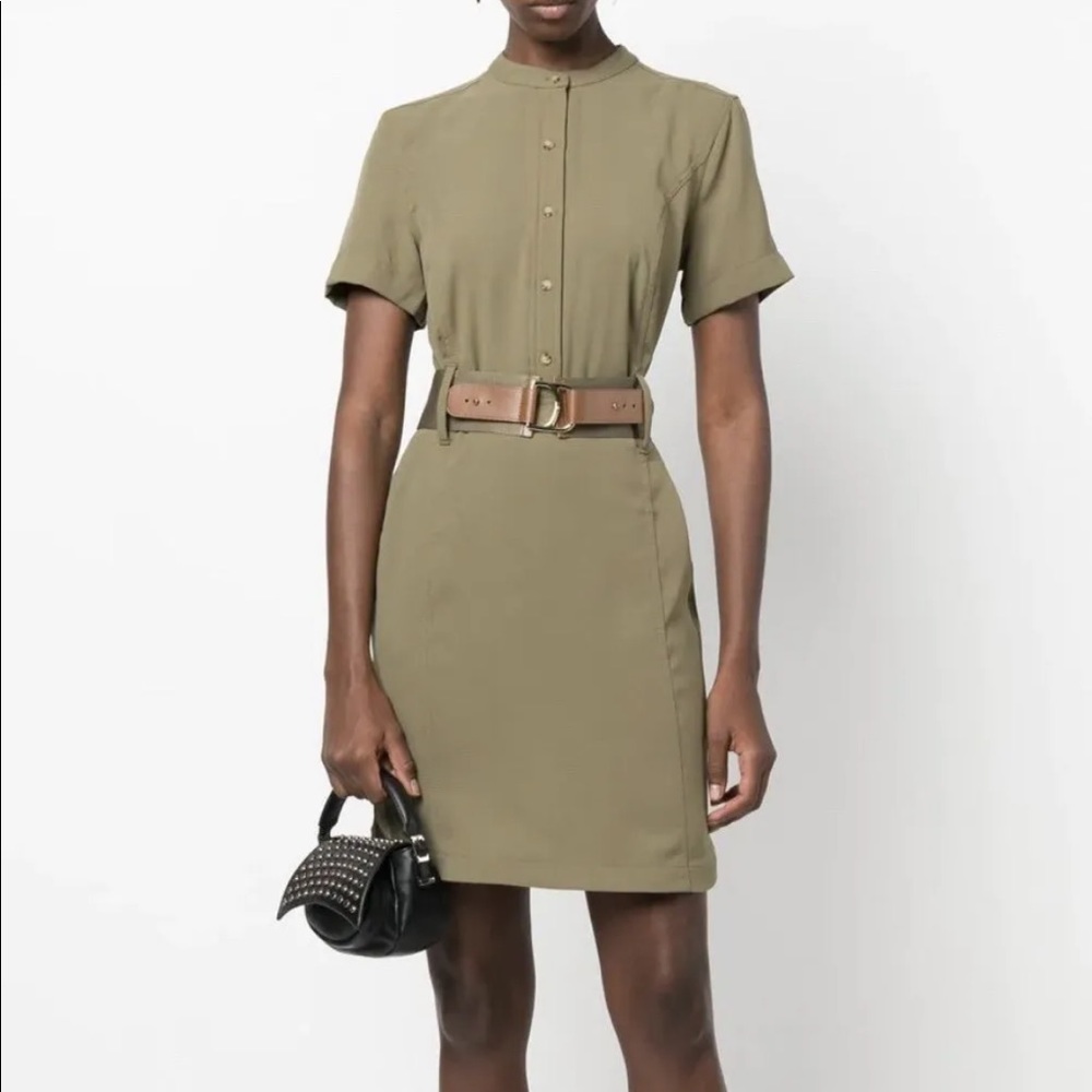 Lauren Ralph Lauren Hadira Belted Short Dress Size 10 Olive Fern New with Tags